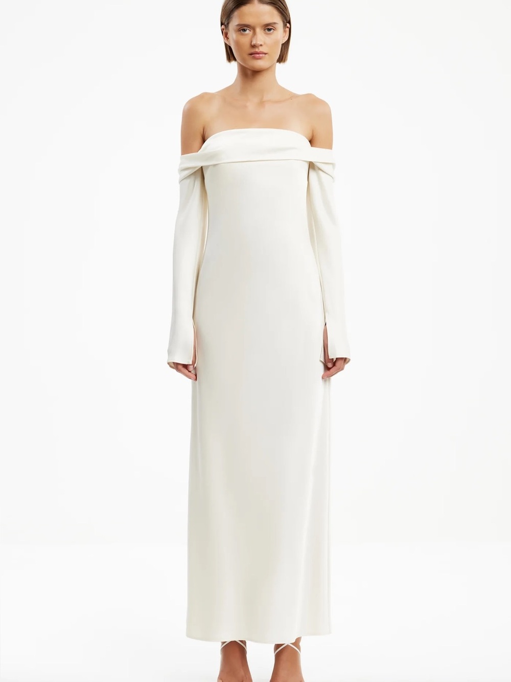 SIGNIFICANT OTHER nadia long sleeve maxi dress in white size 12